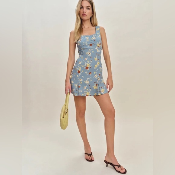 Reformation x Devon Lee Carlson Cher Mini Floral Dress Janie Size 0 - Picture 3 of 16